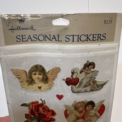 Vintage Hallmark Victorian Style Cherubs Valentine Rose Flowers Stickers New