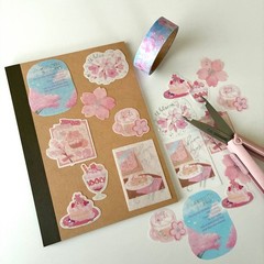 MUJI Notebook Sakura Washi Tape Sticker 3pc Set Choose 1 of 10 Designs Journal