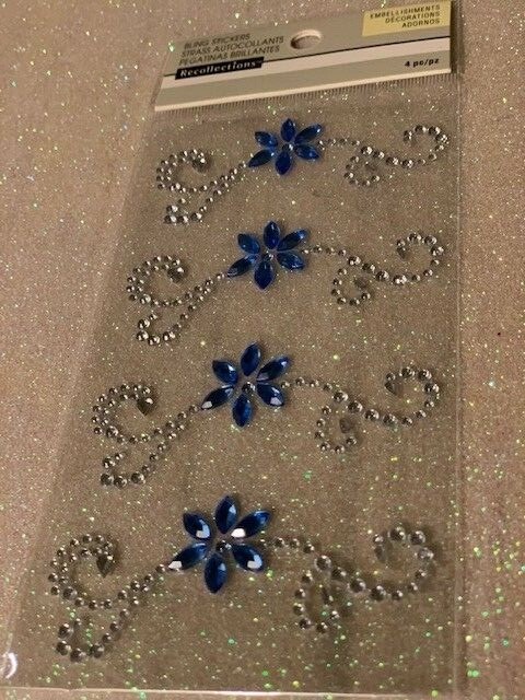 Recollections GEMSTONE BLUE FLOWER & SWIRL STICKERS BLUE FLOWER SWIRL GEMSTONES