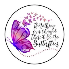 30 BUTTERFLIES ENVELOPE SEALS LABELS STICKERS 1.5″ ROUND ENCOURAGEMENT POSITIVE