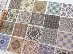 Set Of 20 Washi 2×2 Moroccan Tile Stickers Scrapbooking Junk Journal