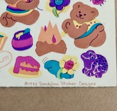 Vintage Sandylion Maxi Activity Stickers – Tree, Bear, Van, Picnic