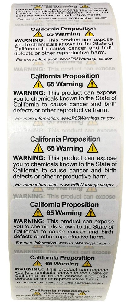 California Proposition 65 Warning Labels Bulk Pack 1 x 2 Inch 5,000 Total Labels