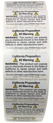 California Proposition 65 Warning Labels Bulk Pack 1 x 2 Inch 5,000 Total Labels