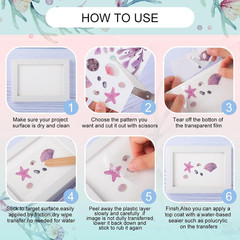12 Sheets Rub on Transfers for Crafts and Furniture Rub on Transfer