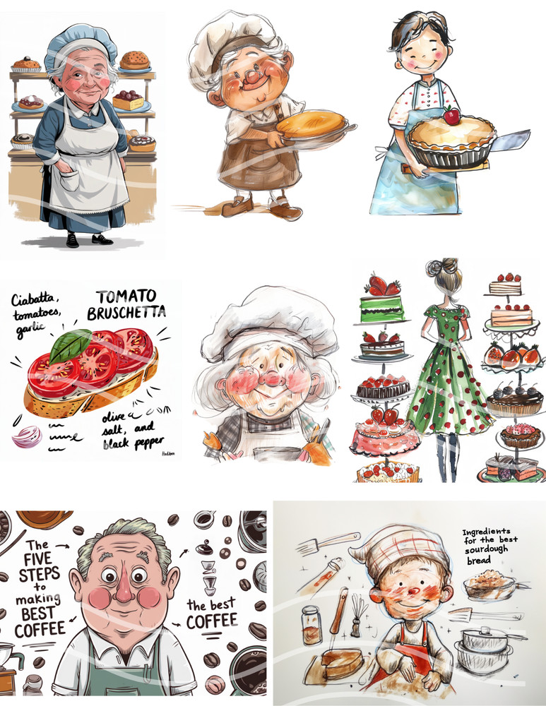 Olsters Cooking Collage Sheet Supplies Scrapbook Junk Journal Card Toppers