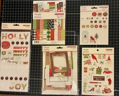 Simple Stories MAKE IT MERRY 6×8 Paper, Frames, Dots, Bits, Brads, Stickers LOT