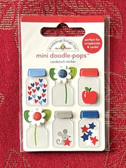 VERY RARE & ONLY 1 – TINY TREASURES MASON JAR DOODLEBUG DOODLE-POPS 3D STICKERS