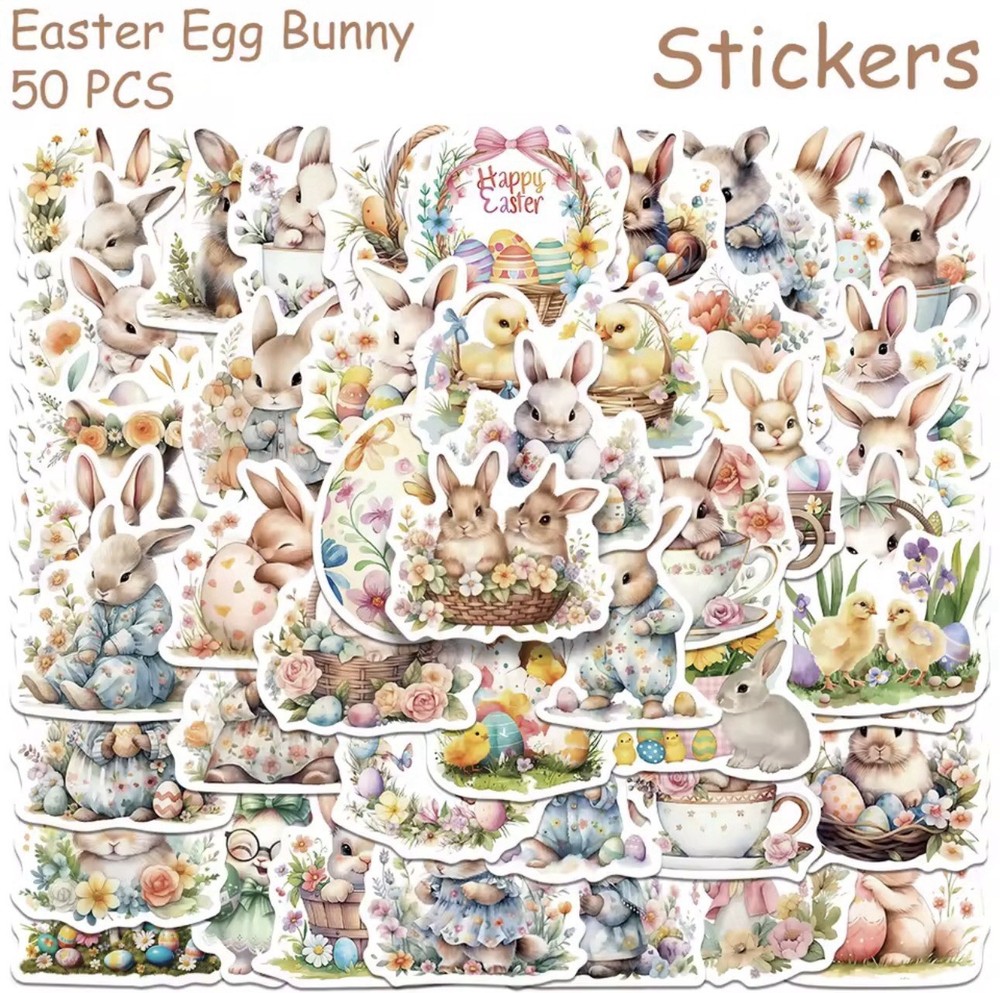 50 PACK RETRO VTG NOSTALGIA EASTER EGG RABBIT BUNNY SPRING Set Bulk Lot 50PCS