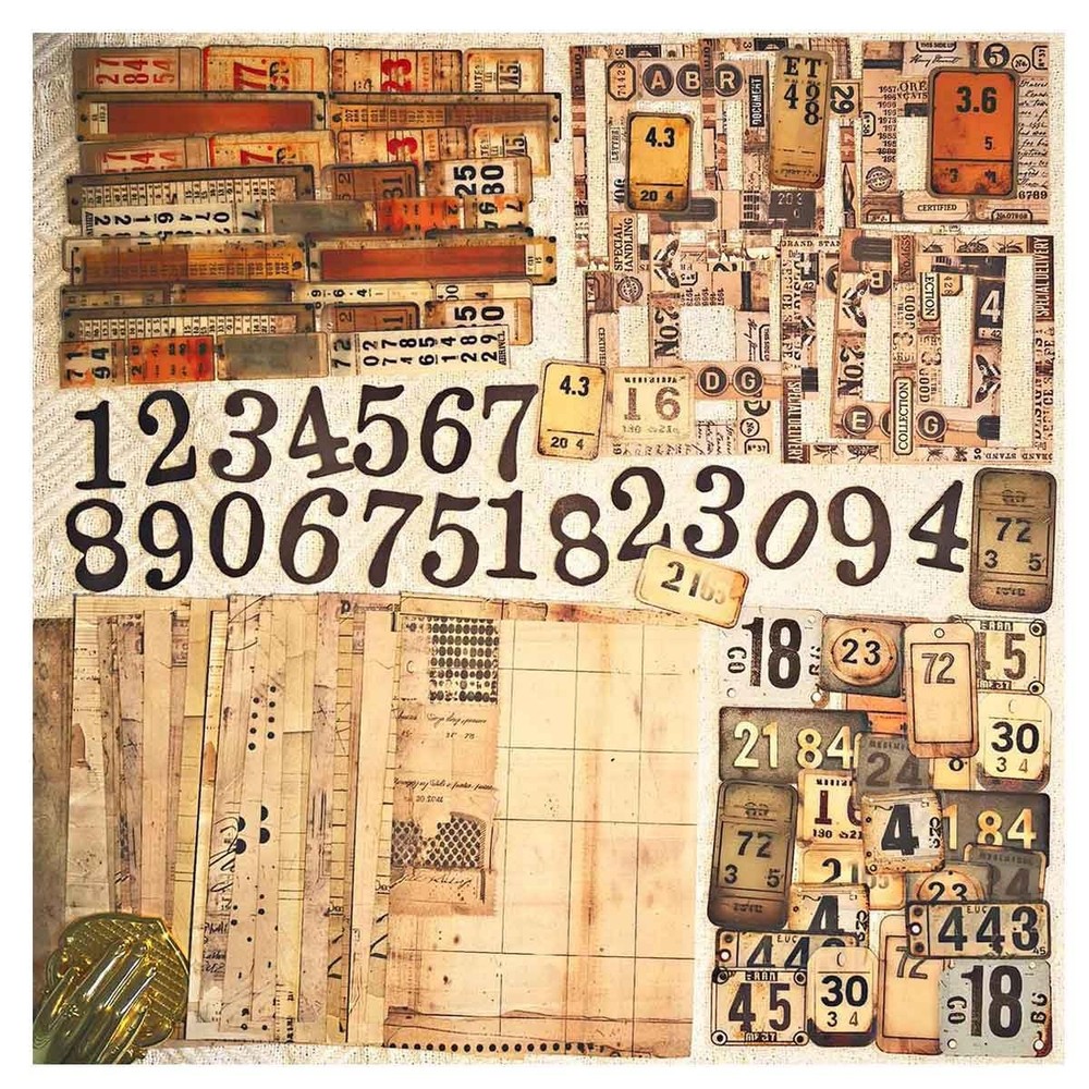 90Pcs Tag Label Scrapbook Stickers for Junk Journal Ephemera, PET Number Sticker