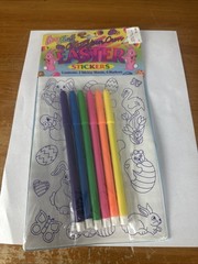 Vintage 90’s Lisa Frank Color Your Own Easter Stickers Bunny Eggs New Sealed