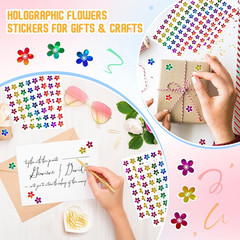 1,536pcs Holographic Flower Stickers 0.6″,Sparkly Floral Reward Stickers for …