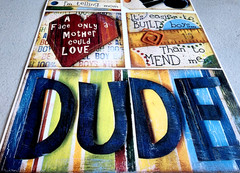 Bo Bunny Dude Cardstock Stickers 12″ Boy Phrases Scrapbooking 2008 NOS Rare