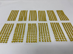 Gold Gems – 6MM Gem Stickers for Crafts 12 Identical Sheets Classpack, Gold Face