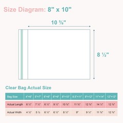 Acid-Free Picture Sleeves, 100Pack Crystal Clear Storage Bags for 8×10 Art Pr…