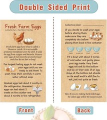 Fresh Farm Eggs Handling Instruction Cards 2 x 3.5» Egg Carton Stamp Bulk La…