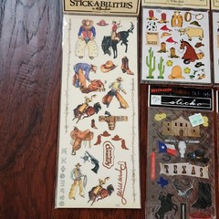 Lot Of 5 Packs of Western Cowboy Texas Scrapbook Stickers Stick-a-bilities