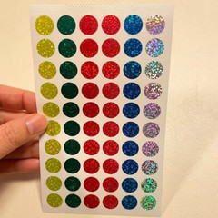 Shimmering Circles Holographic Stickers Shiny Glitter 5 Color 0.47″Sheets Select