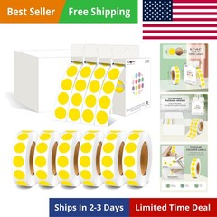 10000pcs 1/2 Inch Diameter Round Color-Code Dot Stickers, 10 Rolls Adhesive Y…