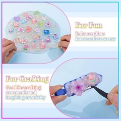 100PCS Slime Charms Jelly Cute Flatback Resin Small, Mixed Colors-100Pcs
