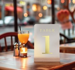 Frosted Blank Rectangle Acrylic Sign with Wooden Stands – 10 Pack DIY Customi…