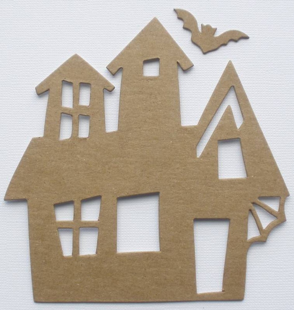 {4} *HAUNTED HOUSE* Halloween Bare Chipboard Die Cuts – 4 1/2″