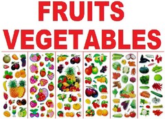 3D Stickers FRUITS VEGETABLES 🍇🍈🍉🍊🍋🍌🍎🍏🍐🍑🍒🍓🥝🍅🥥🥑🍆🥔🥕🌽🌶🥒 food
