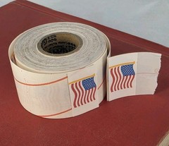 Vintage Roll Of American Flag Stickers 1980s Patriotic Scrapbooking Nostalgic