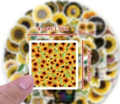 25pcs Sunflower Stickers For Scrapbook, Journal, DIY Crafts & Card Making