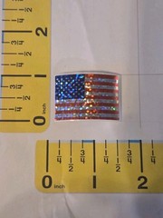 USA American Metallic Glitter Sticker 3 Count 1″ x 1.5″