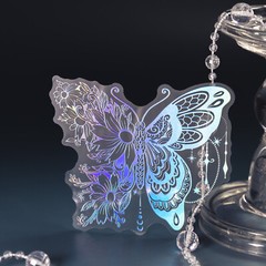 Fantasy Flowers Moon PET Holographic Big Stickers for Journal Planner Papercraft