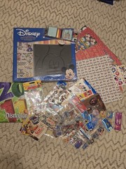 Disney Srapbooking Lot With Scrqpbooks Stickers Papers And More