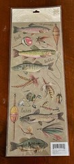 New! K & Co. Embossed «Fish, Lures, Bobbers & More…» Stickers Acid/Lignin Free