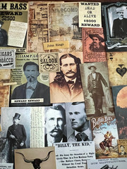 #780 – RARE WILD WEST GUNFIGHTER GAMBLER LAWMEN OUTLAW JUNK JOURNAL KIT 100+ PCS