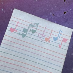 Vintage 80s 90s Hallmark Cards Inc. Music Note Stationary Paper Three Sheets Lot