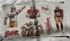 Football Scrapbook Stickers 4 Sheets Red Gold Die-Cut Self-Adhesive Craft