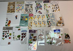 Mixed Lot of Scrapbooking Stickers, Open Packages, Partially Used, Many Brands