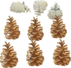 Eyelet Outlet Shape Brads 12/Pkg-Pinecone 0.5 inches, Pinecone