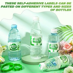 100 Pcs Mental Health Green Ribbon Water Bottle Labels – Waterproof Stickers for