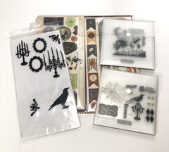MOONLIGHT Halloween Close to My Heart Paper Pk & Stickers Chipboard 2 Stamp Sets