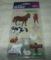 EK Success – Sticko – Classic Stickers – Petting Zoo – Farm Animals – New