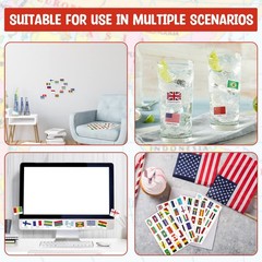 Hooqict 960 Pieces World Flag Stickers 192 Country Flags of The Red