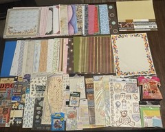 Huge Scrapbooking Craft Supply Lot Paper Stickers Stamps Decorative Scissors
