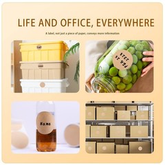 3 X 3 inch Color Code Dot Stickers, 500pcs 3″ Natural Brown Kraft Paper Round…