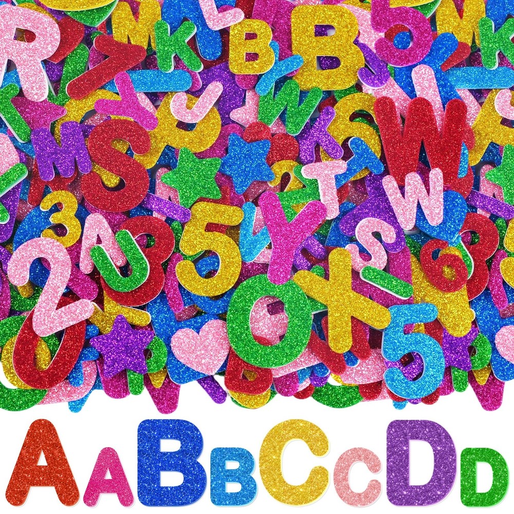 Huimdery Glitter Foam Letter Stickers 16 Colors
