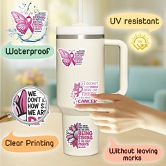 (4Pcs) Breast Cancer Awareness Stickers – Waterproof Vinyl Breast Cancer Stic…