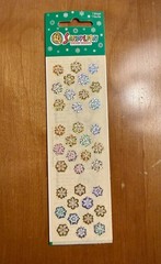 vintage sandylion * gold / silver snowflakes * micro prismatic stickers – nip