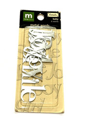 Making Memories Metal Words Baby Shower Silver Tone Boy Girl Love Joy Card Craft