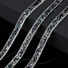 1X 108″ x 0.4″ Black Shiny Crystal Rhinestone Diamond DIY Decor Sticker Decal #B