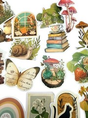 10 NEW Stickers Vintage Theme Cottagecore BOHO Scrapbooking Laptops Decal Bottle